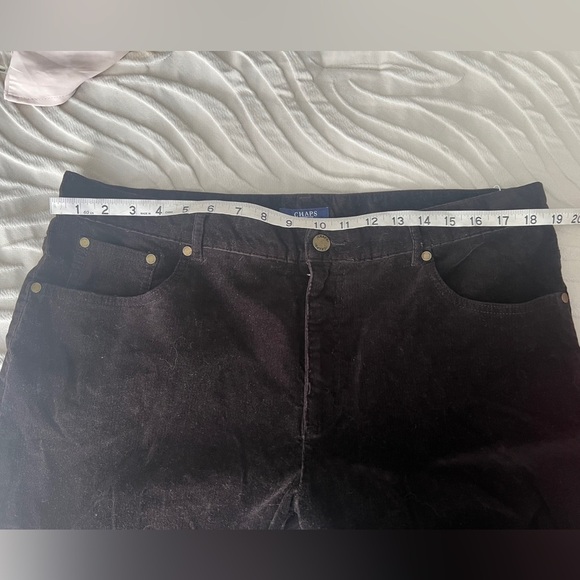 CHAPS CORDUROY BLACK CHICO BOOTCUT  PANTS STRETCH PLUS-SIZE 16 - Picture 8 of 9